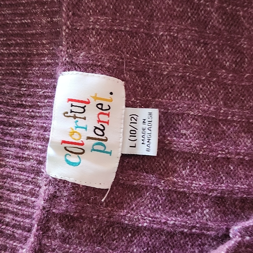 Girls Purple Cardigan and Tank Sweater Set - Picture 3 of 6